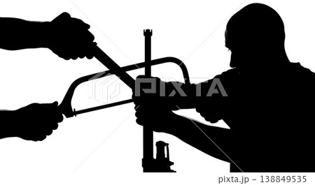 Black Solid Fork Steerer Tube Cutting Silhouettes 138849535