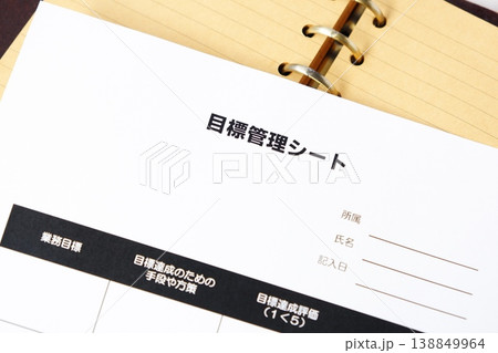 目標管理シート - 個人やチームの達成目標を明確に定義し、進捗状況を追跡するツールの目標管理シート 目標管理シート - 個人やチームの達成目標を明確に定義し、進捗状況を追跡するツールの目標管理シート 138849964