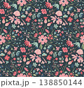 Modern vector floral seamless pattern. A colorful endless pattern of flowers and plants. Romantic design 138850144