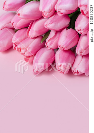 Beautiful Bouquet of pink delicate tulips. Spring background. Beautiful Bouquet of pink delicate tulips. Spring background. 138850237