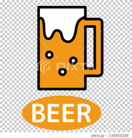 パブや居酒屋のメニュー・溢れる泡の生ビールジョッキとBEERラベル・お酒・宴会のアイコン・アルコール パブや居酒屋のメニュー・溢れる泡の生ビールジョッキとBEERラベル・お酒・宴会のアイコン・アルコール 138850288