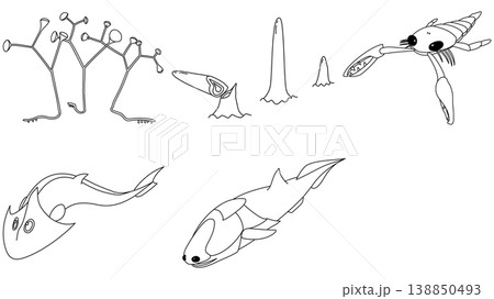 シルル紀生物の素材セット シルル紀生物の素材セット 138850493