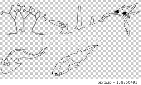 シルル紀生物の素材セット シルル紀生物の素材セット 138850493