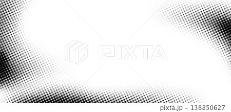 Monochrome grunge gradient dots pattern background. Halftone dotted black and white gradient grunge texture frame in abstract retro comic style fade effect. Vintage vector distressed border template Monochrome grunge gradient dots pattern background. Halftone dotted black and white gradient grunge texture frame in abstract retro comic style fade effect. Vintage vector distressed border template 138850627