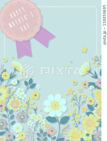 華やかな花のイラストの母の日のカード 138850695
