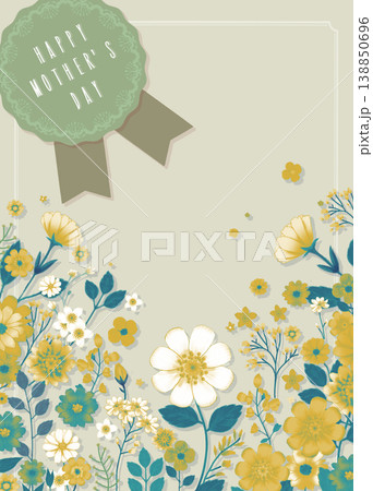 華やかな花のイラストの母の日のカード 138850696
