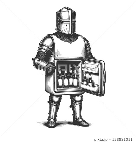 Medieval Knight Armor with Fridge Full of Beer Medieval Knight Armor with Fridge Full of Beer 138851011