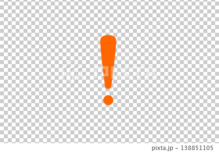 オレンジのびっくりマークのアイコン 138851105