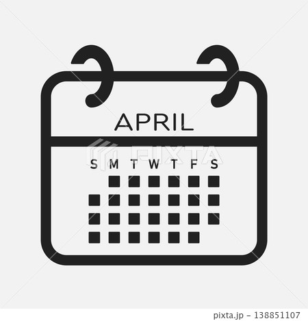 Detailed icon icon page calendar - April month 138851107