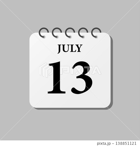 Icon page calendar day - 13 July 138851121
