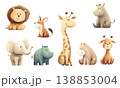 動物園の動物セットイラスト 138853004