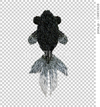 [Goldfish] Hand-embroidered illustration material 138853038