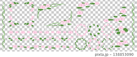 Lotus flower frame and decoration set 138853090