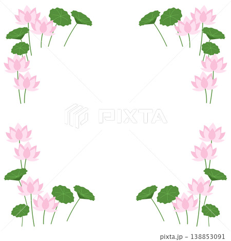 蓮の花のフレーム 138853091