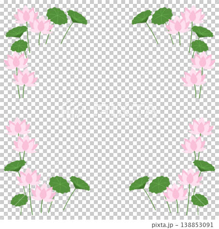 蓮の花のフレーム 138853091