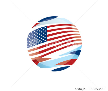 Bright and lively global depiction emphasizing US flags to demonstrate worldwide engagement Bright and lively global depiction emphasizing US flags to demonstrate worldwide engagement 138853538
