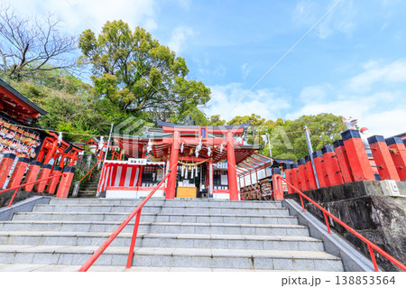 春の熊本城稲荷神社　熊本県熊本市 138853564