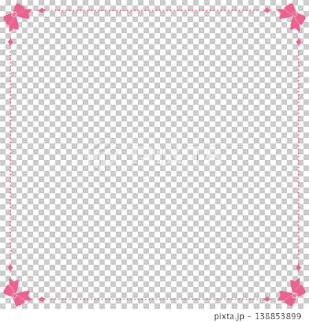 Simple ribbon square frame - pink - 138853899