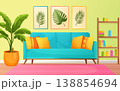 Modern living room interior vector illustration with sofa and plant 138854694