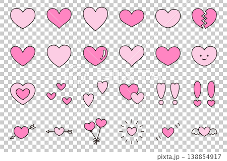 心臟圖示的向量插圖集。情人節 138854917