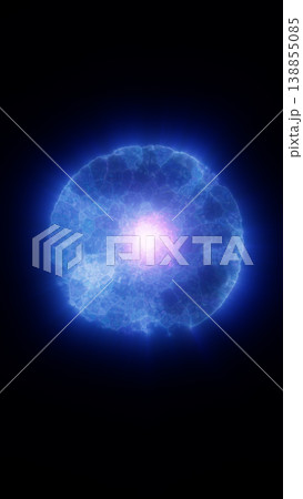 Glowing blue translucent sphere with a bright...のイラスト素材 [138855085] - PIXTA