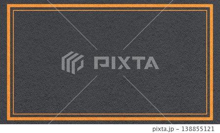 Textured black paper background with orange double frame border and copy space for banner, presentation, template Textured black paper background with orange double frame border and copy space for banner, presentation, template 138855121