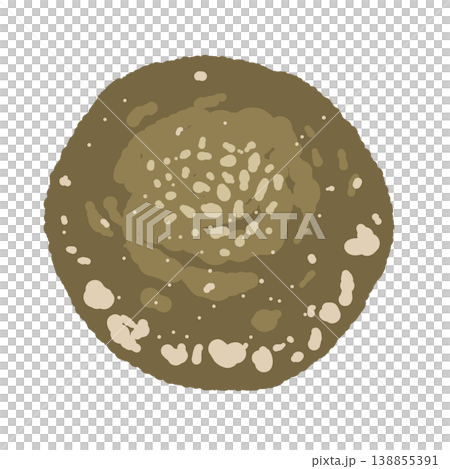 Illustration of a whole shiitake mushroom (from directly above). 138855391