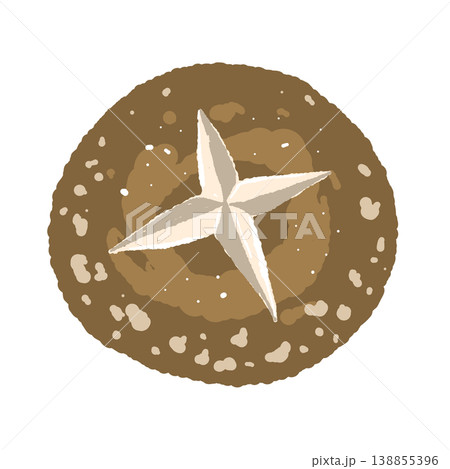 飾り切り椎茸（十字・真上）のイラスト 138855396