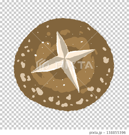 飾り切り椎茸（十字・真上）のイラスト 138855396