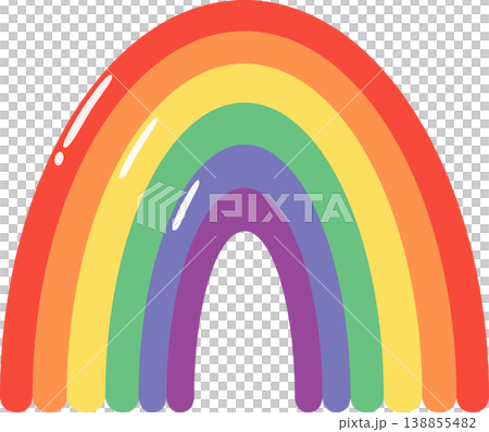 Minimalist Cute Colorful Rainbow Pride Illustration, Simple Colorful Arch, LGBTQA Symbol for Equality and Diversity Isolated  138855482