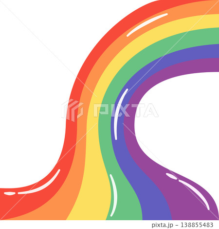 Minimalist Vibrant Wavy Rainbow Illustration, LGBTQ+ Pride Symbol with Glossy Wavy Lines, Vibrant Abstract Equality Design Isolated Minimalist Vibrant Wavy Rainbow Illustration, LGBTQ+ Pride Symbol with Glossy Wavy Lines, Vibrant Abstract Equality Design Isolated 138855483