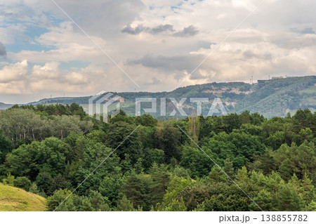 View of Kislovodsk Park and the cable car from the mountain View of Kislovodsk Park and the cable car from the mountain 138855782