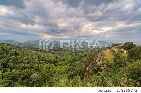View of the mountains and Kislovodsk from the observation decks of the Kislovodsk Park View of the mountains and Kislovodsk from the observation decks of the Kislovodsk Park 138855842