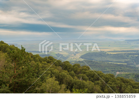Summer Mountains Landscape with Green forest. Summer Mountains Landscape with Green forest. 138855859