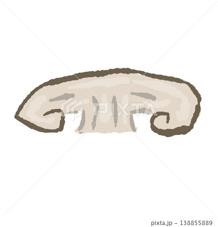 半分にカットしたシイタケ（バリエーション1） 138855889