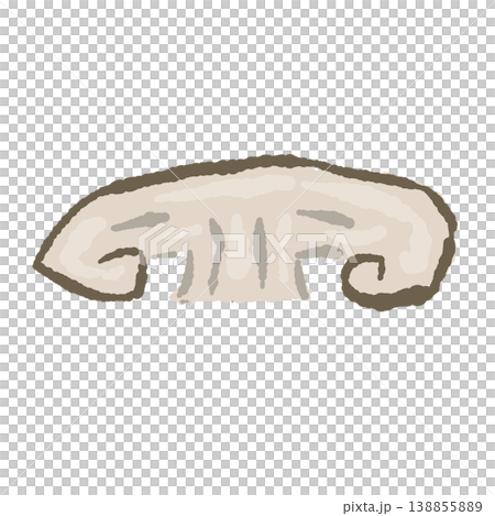 半分にカットしたシイタケ（バリエーション1） 138855889