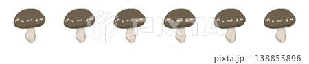 飾り切りシイタケのライン装飾・飾り罫 138855896