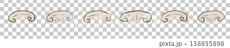 半分カットのシイタケのライン装飾・飾り罫 138855898