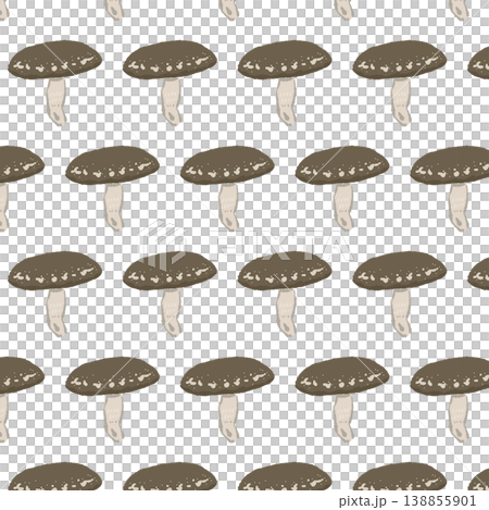 Seamless pattern background illustration of shiitake mushrooms (diagonal and aligned) 138855901