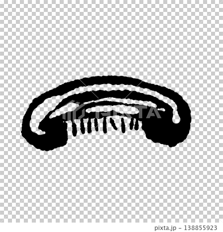 Shiitake mushrooms cut in half (Variation 2, monochrome) 138855923