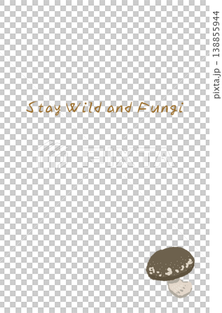 飾り切りシイタケの縦型メニュー・カードテンプレート 138855944