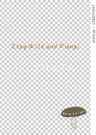 直式選單卡模板，圖案為半香菇。 138855947