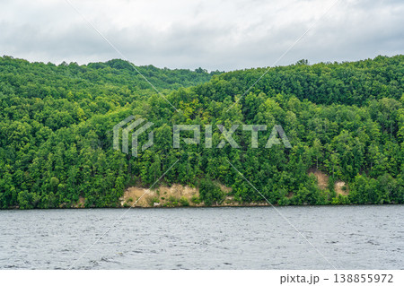 Panoramic view of Volga river in Russia, nature, forest and sky Panoramic view of Volga river in Russia, nature, forest and sky 138855972