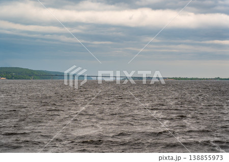 The large Zaimishchensky automobile bridge across the Volga River near Kazan, Russia The large Zaimishchensky automobile bridge across the Volga River near Kazan, Russia 138855973