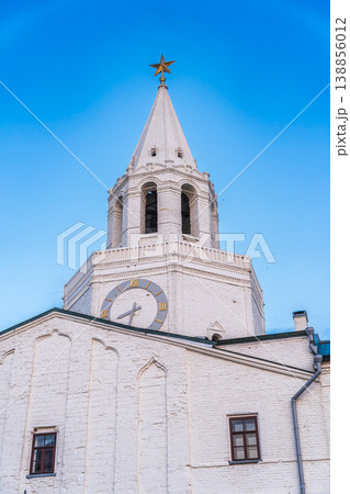 Spasskaya Tower in sunny summer day. Kazan Kremlin. Republic of Tatarstan. Kazan. Russia 138856012