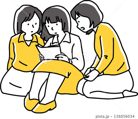 手紙を読む3人女性 手紙を読む3人女性 138856034