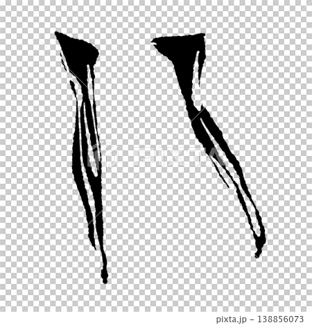 一幅黑白插圖，描繪了一朵杏鮑菇被兩隻手撕開的情景。 138856073