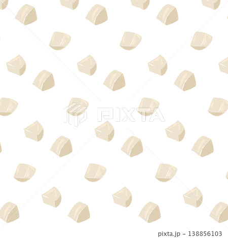 輪切りエリンギのシームレスパターン背景イラスト（散らし） 138856103