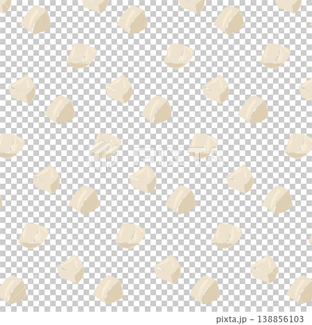 輪切りエリンギのシームレスパターン背景イラスト（散らし） 138856103