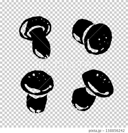 小分けにされたシメジのセット（モノクロ） 138856242